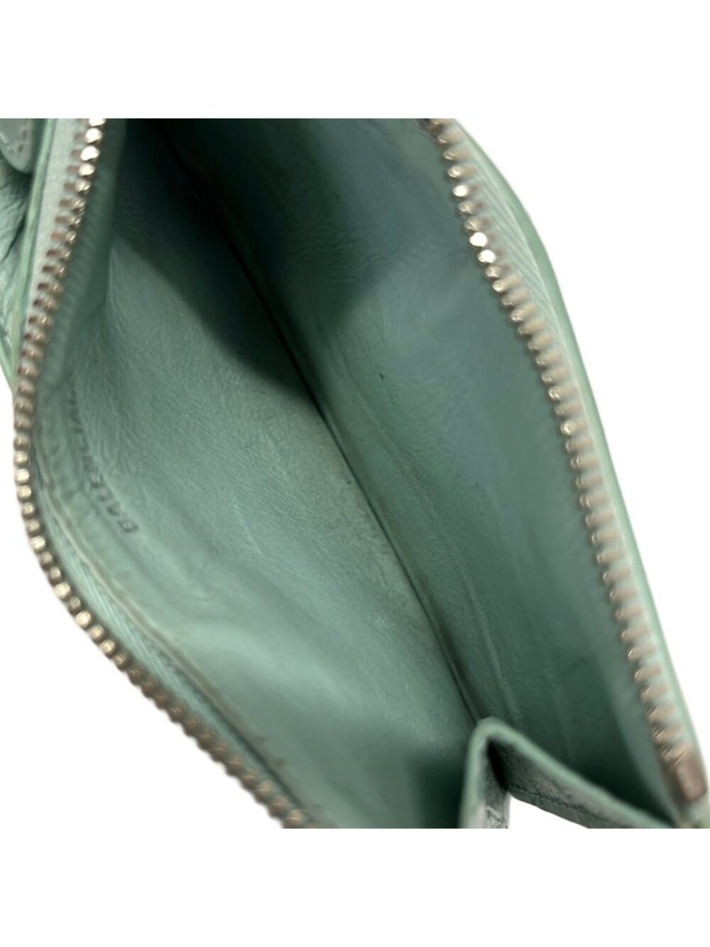 ★SOLD★ Balenciaga Coin Case Light Blue Embossed Card Leather - Picture 3 of 7